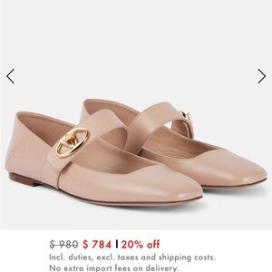 Valentino Garavani Nude Flats with Gold Buckle. Excellent condition! Size 37